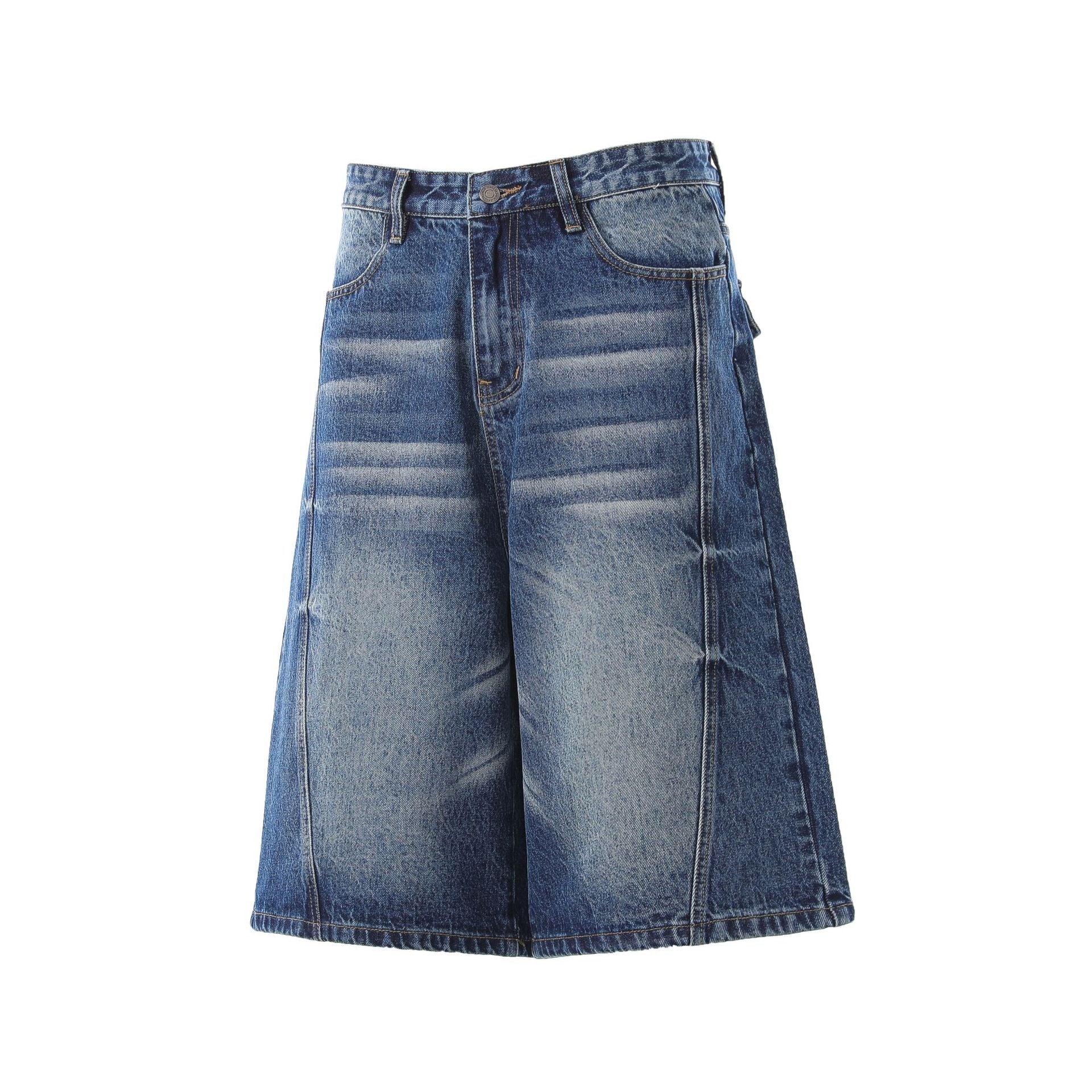 Denim Wash Wide Leg Jort
