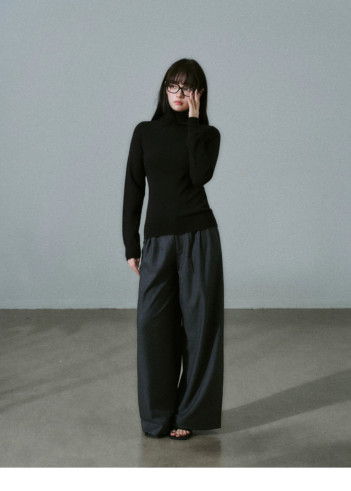 Stretch Warm High-Neck Knit Sweater