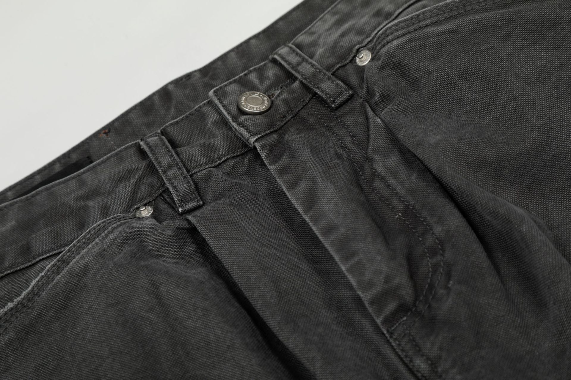 Washed Fade Curved Seam Wide Leg Denim Jeans