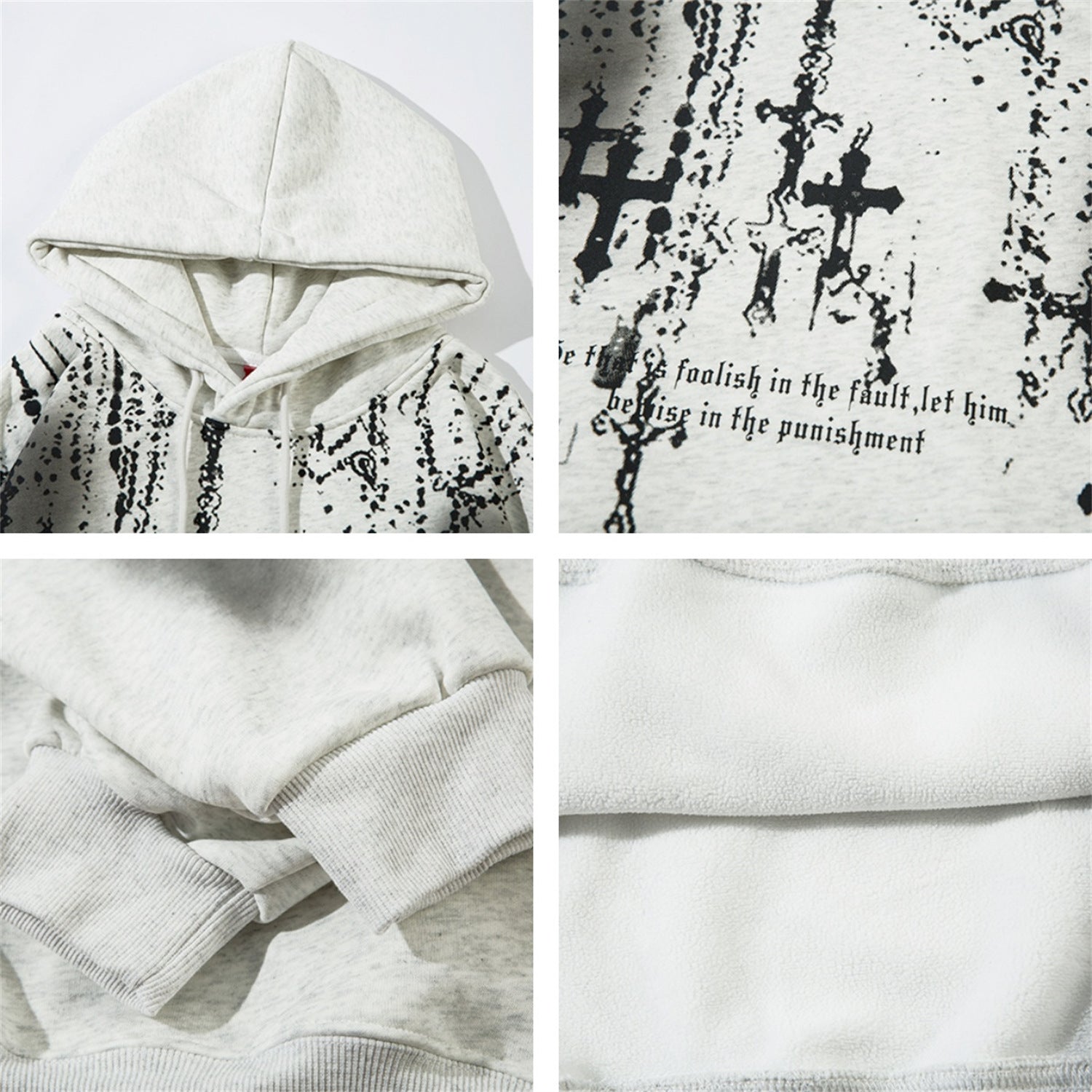 Spray-Paint Cross Pullover Hoodie