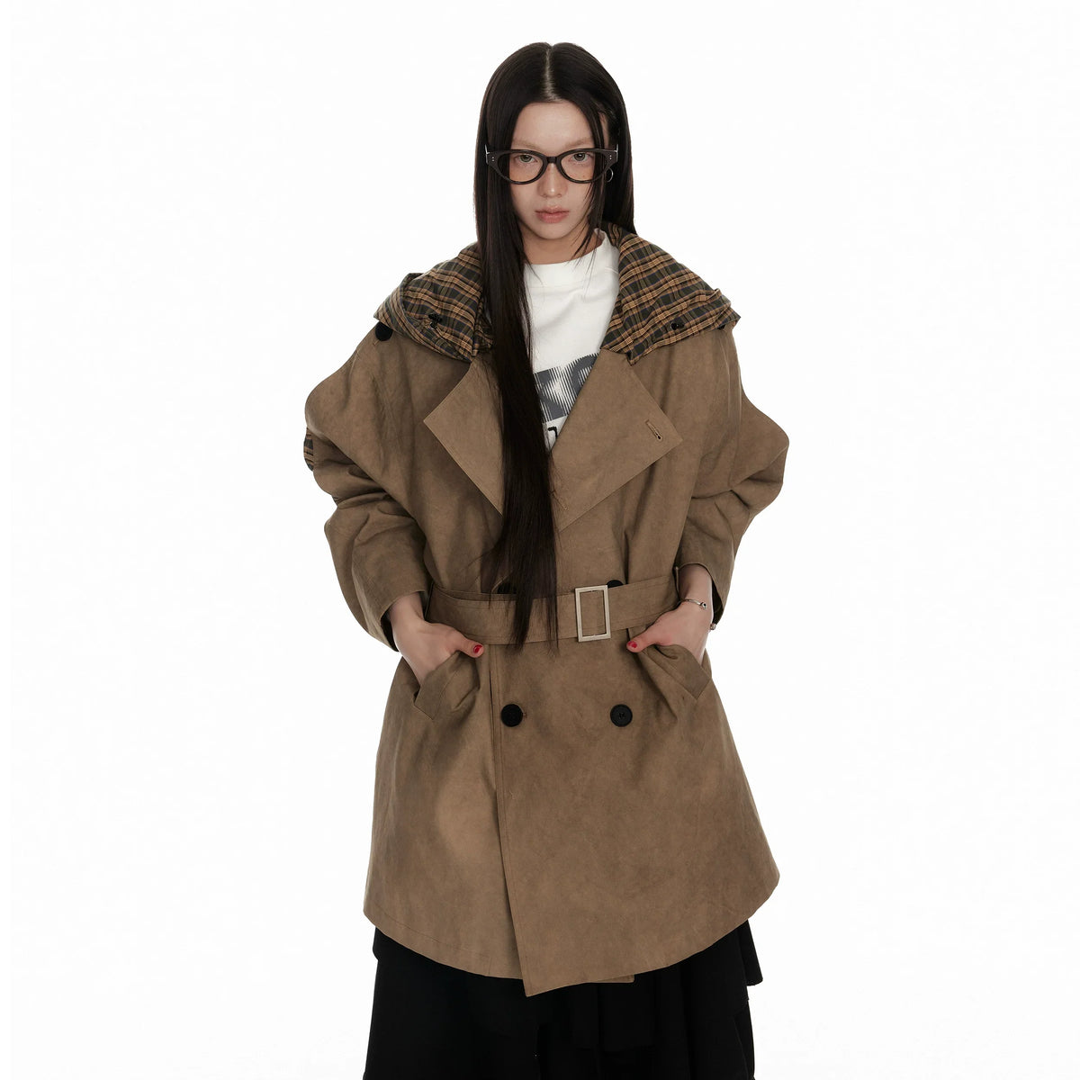 Textured Hooded Lining Jacket