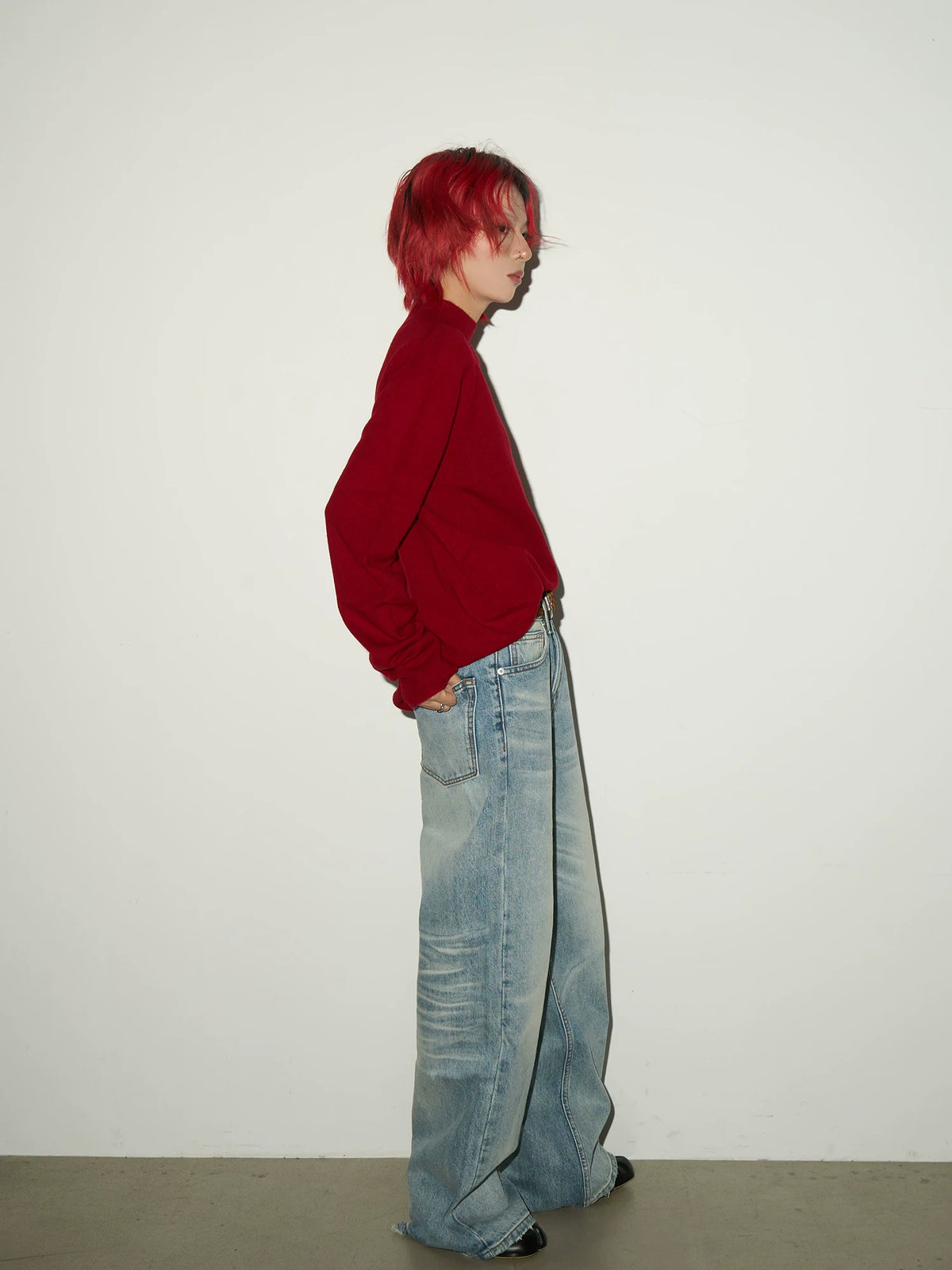 Bottle Neck Oversize Knit Sweater