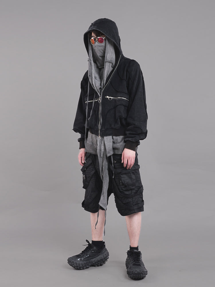 Pleats Waxed Cargo Short
