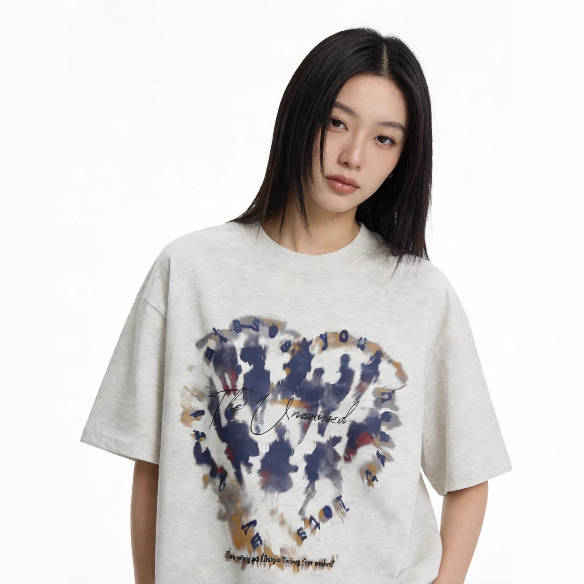 Heart Graffiti Oversize Short Sleeve T-Shirt