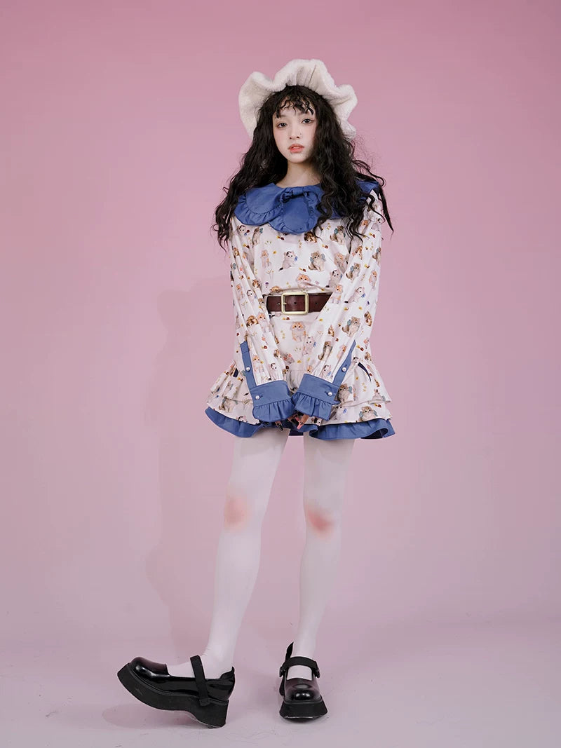 Flower Print Bow Skirt Na8271-K