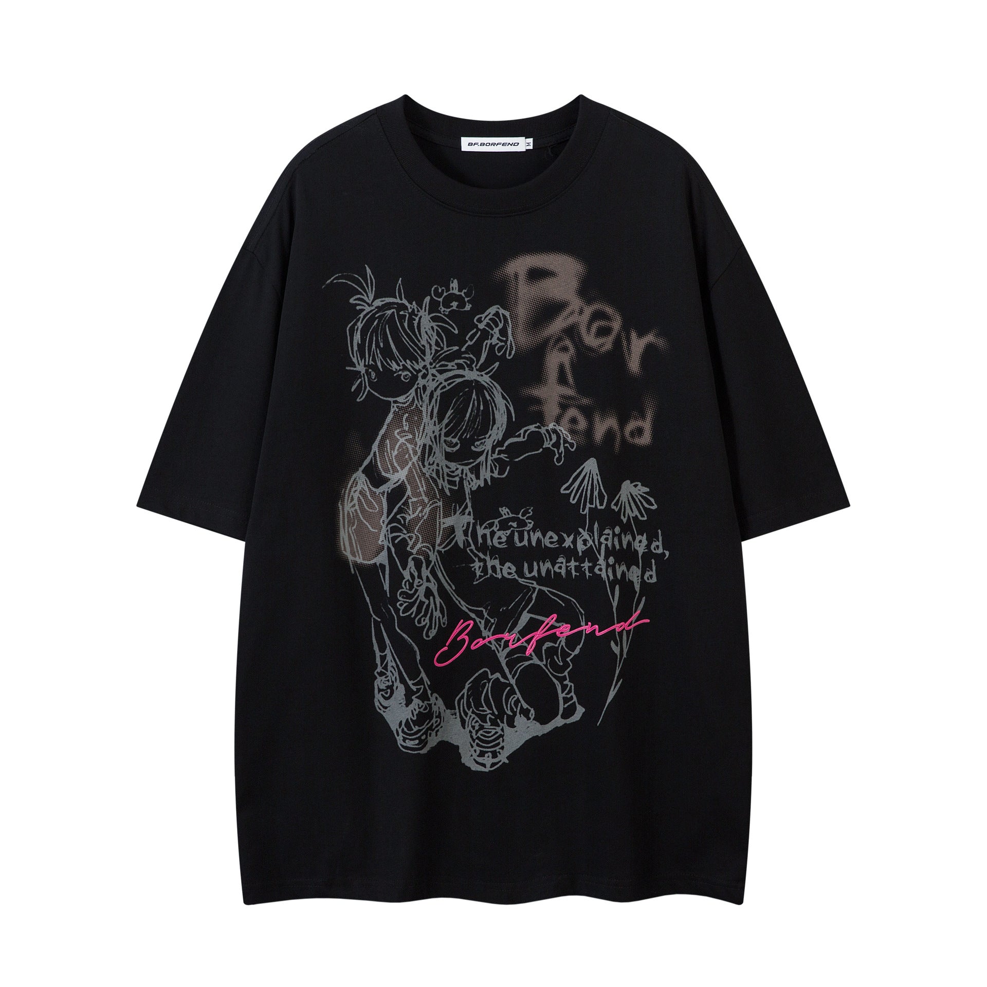 Illustration Graffiti Letter Short Sleeve T-Shirt