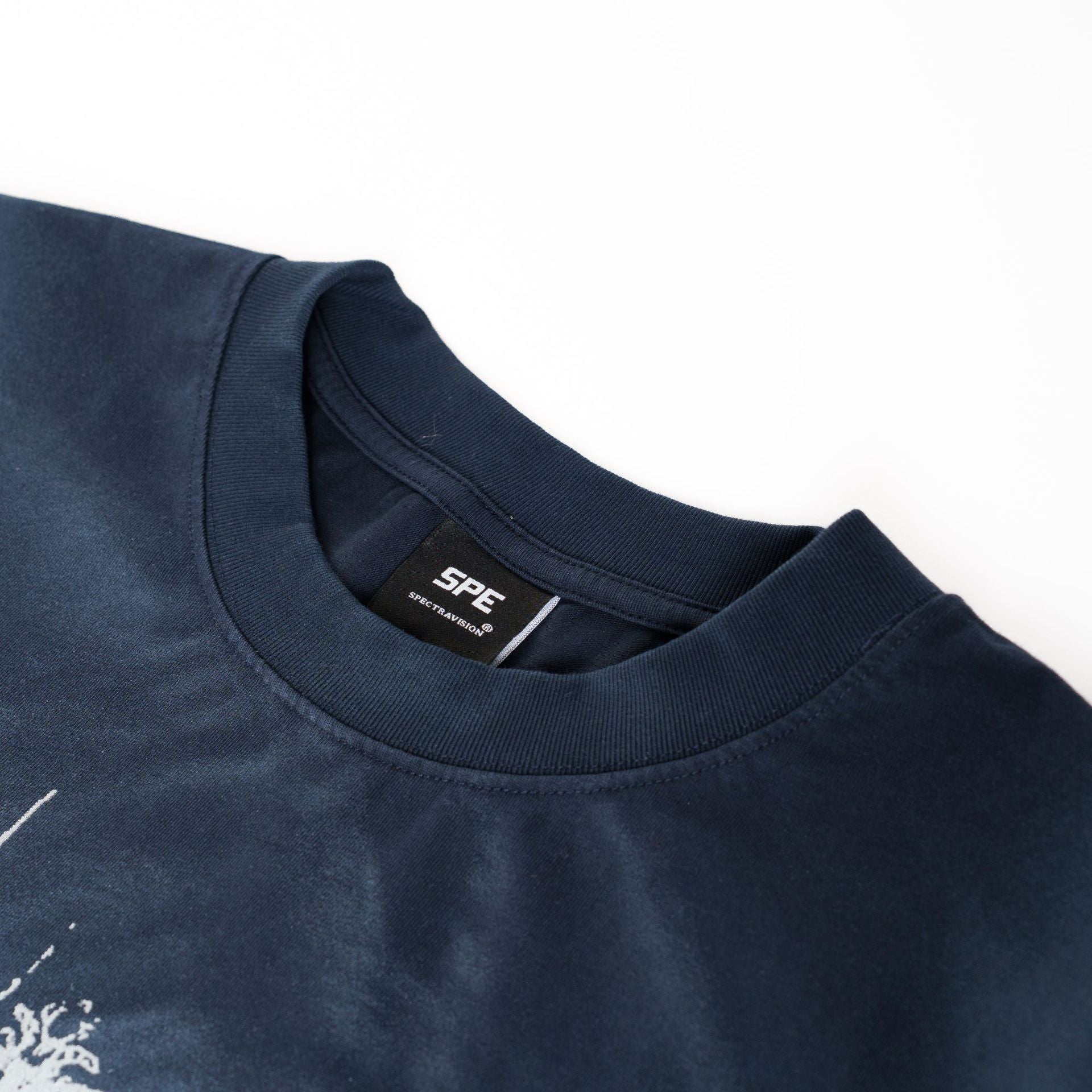 Rivet Wash Damage Cotton Short Sleeve T-Shirt