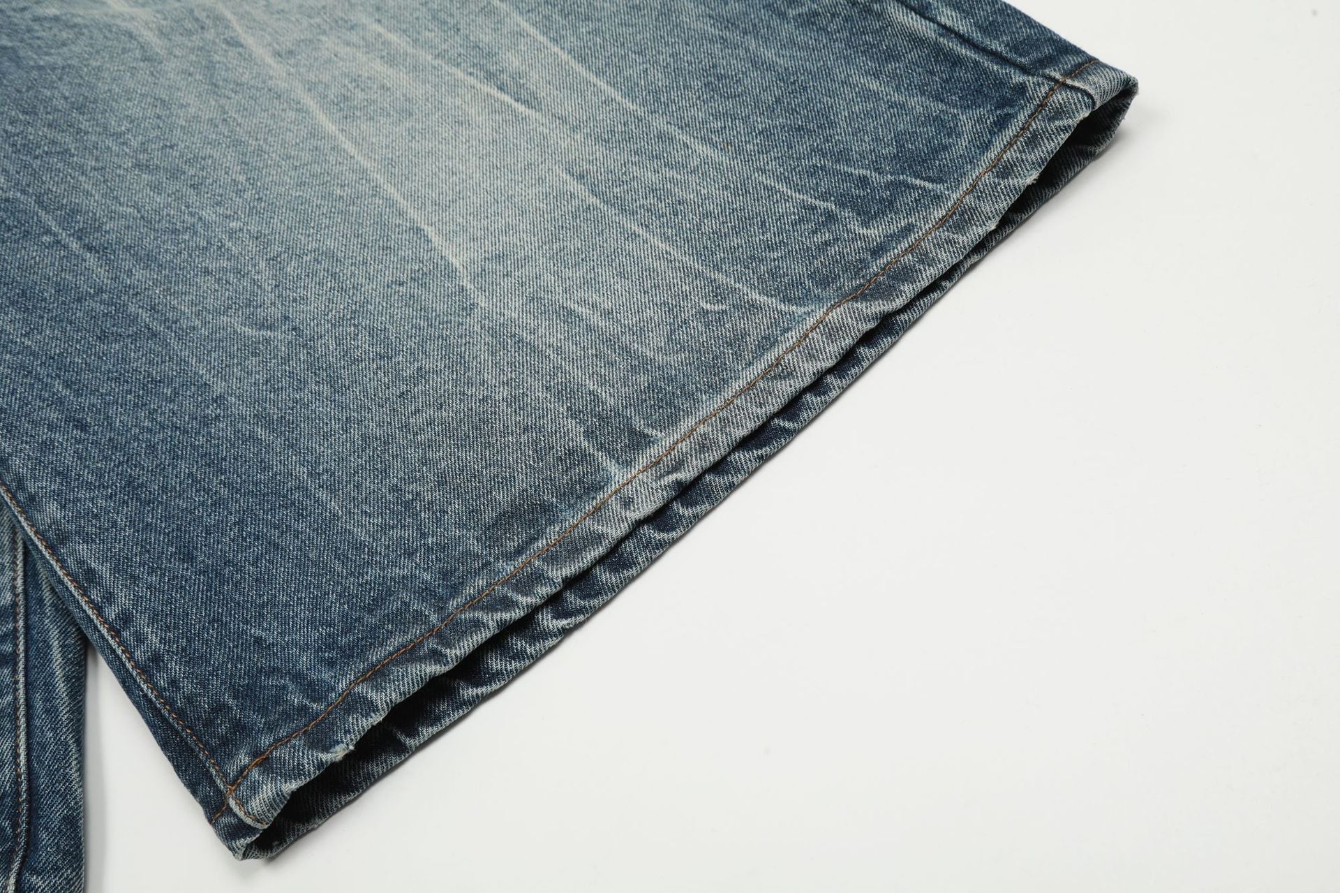 Washed Wide Leg Denim Jort