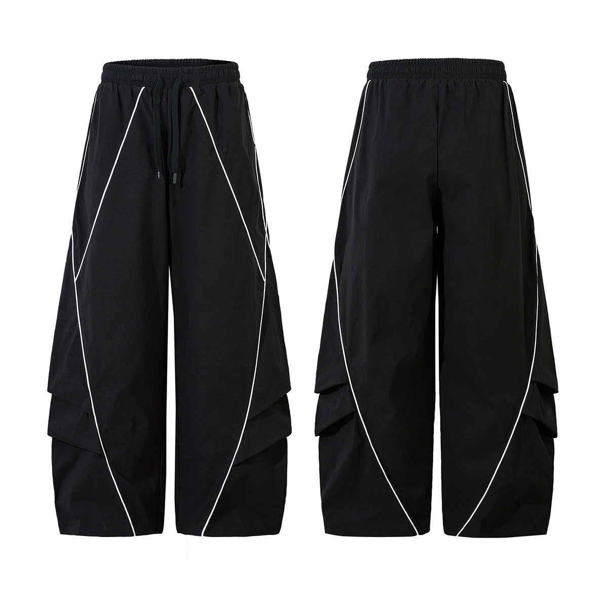Line Design Wide Leg Curved Pants