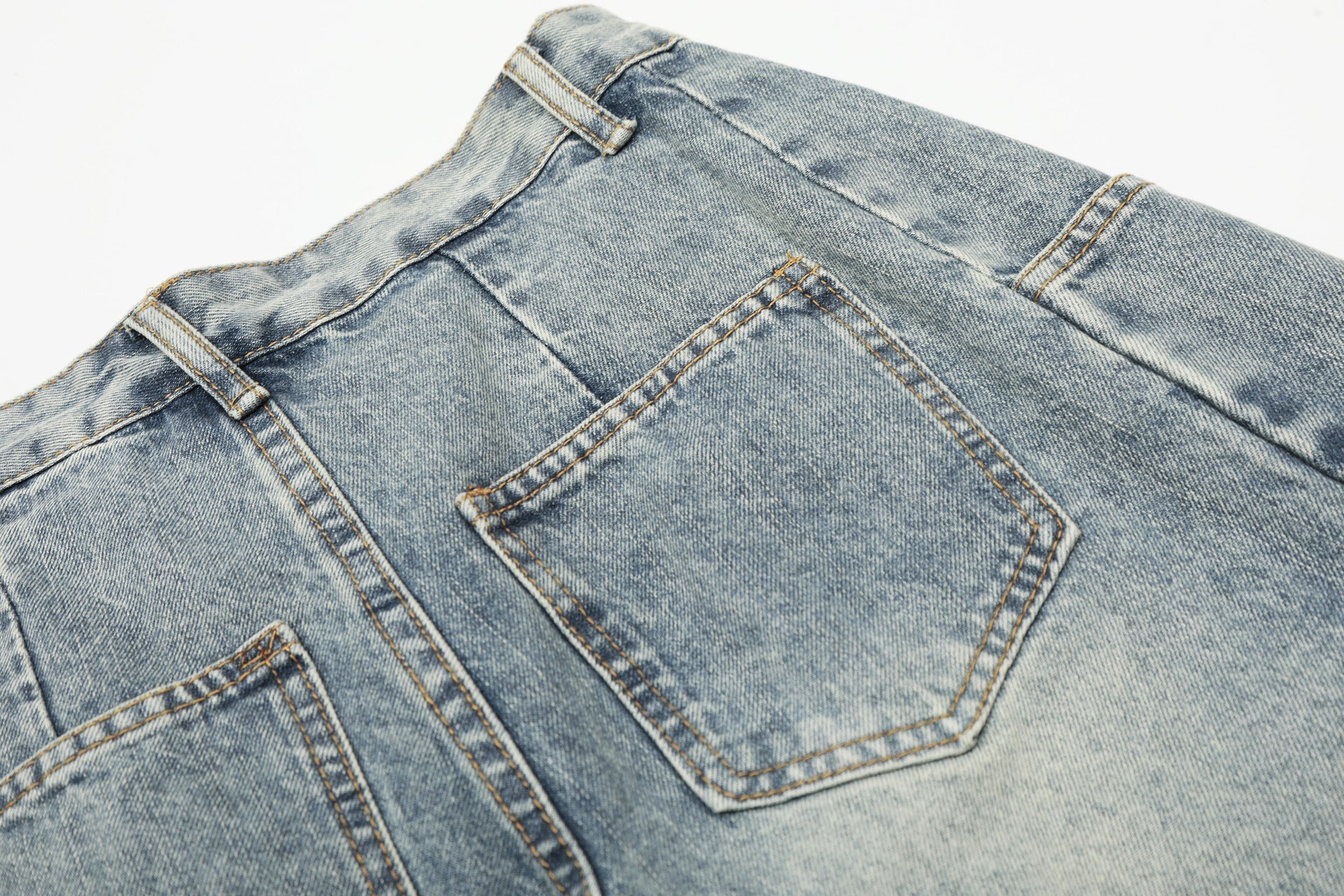 Washed Wide Leg Denim Jeans