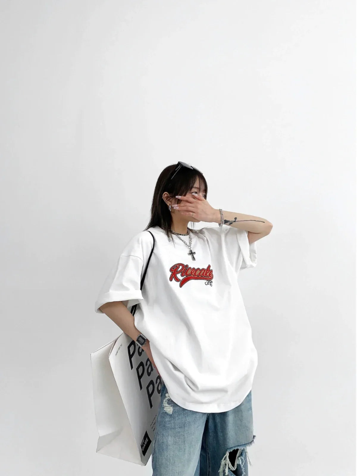 Logo Patch Oversize Short Sleeve T-Shirt