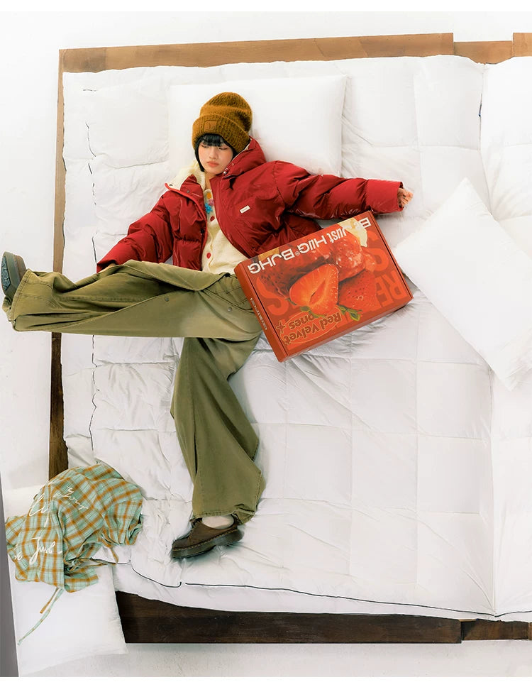 Oversize Hooded White Duck Down Jacket