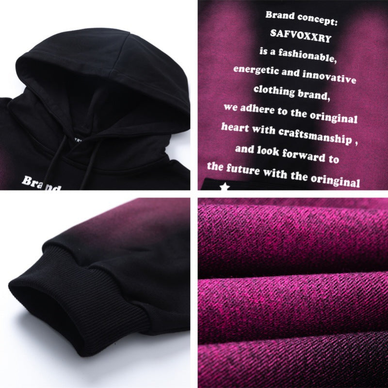 Sudadera oversize con estampado de letras en bloques de color