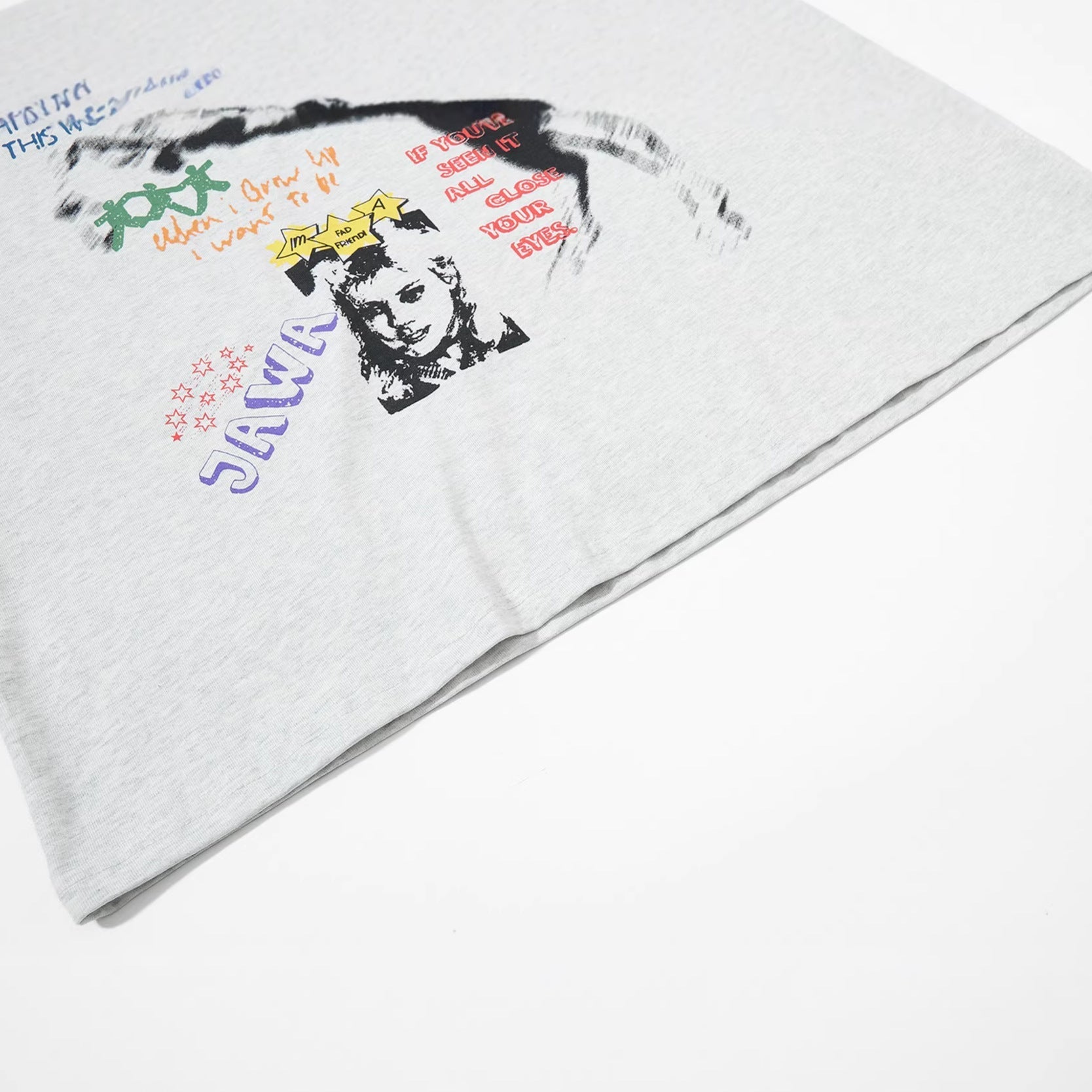 Illustration Letter Print Short Sleeve T-Shirt