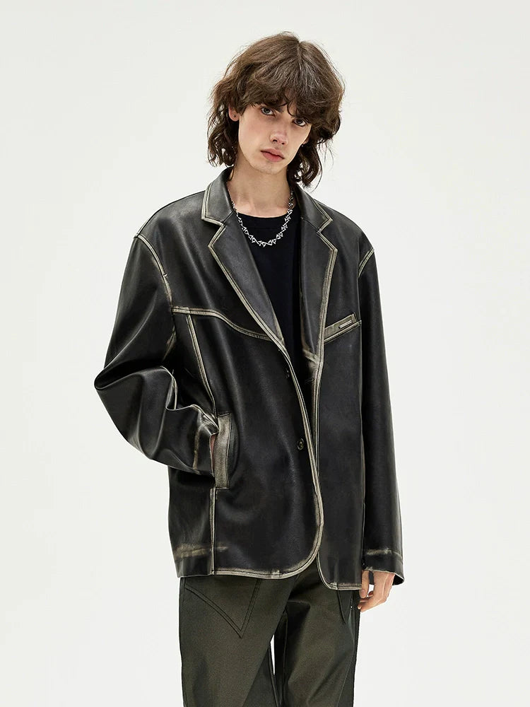 PU Leather Tailored Jacket