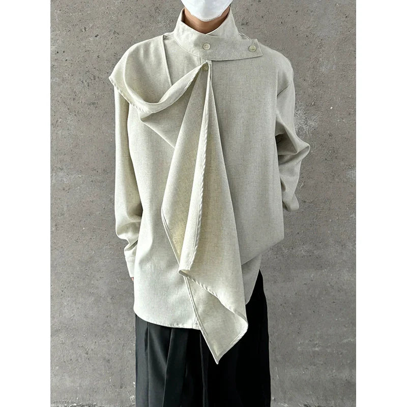 Chinese Style Standing-Collar Long Sleeve Shirt