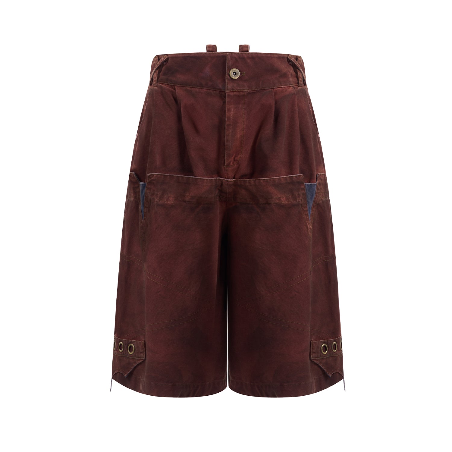 Large Pocket Denim Short Jacket & Wide-leg Short Setup