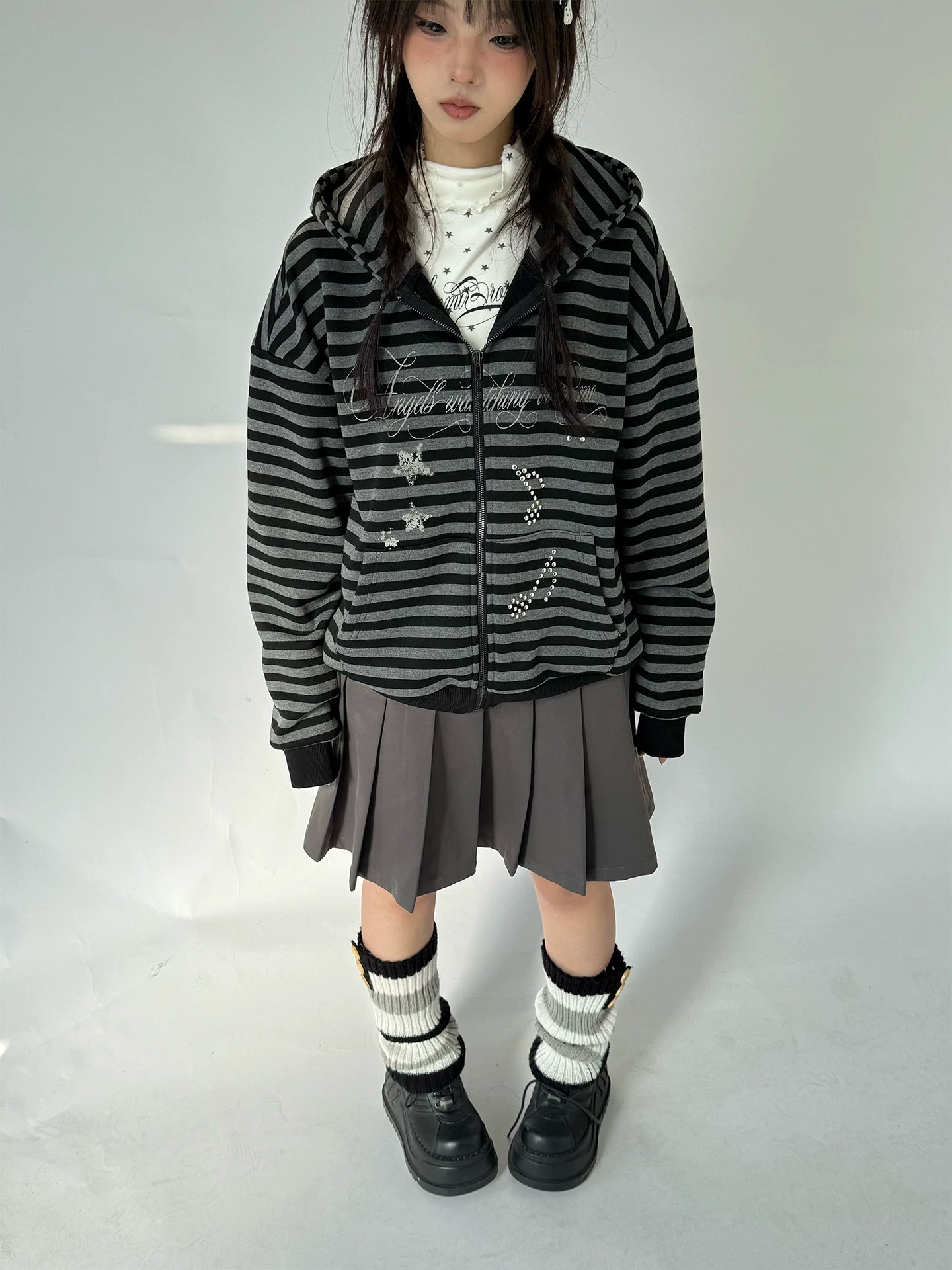 Detachable Fur Collar Fleece Lining Hooded Jacket