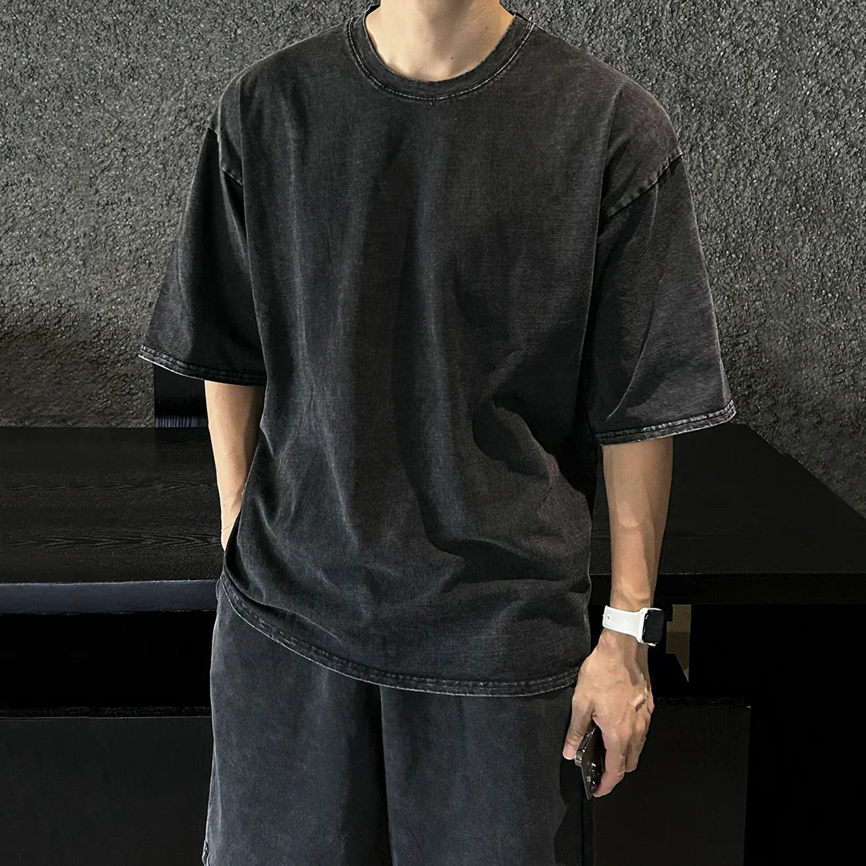 Washed Oversize Short Sleeve T-Shirt & Washed Straight Short Setup
