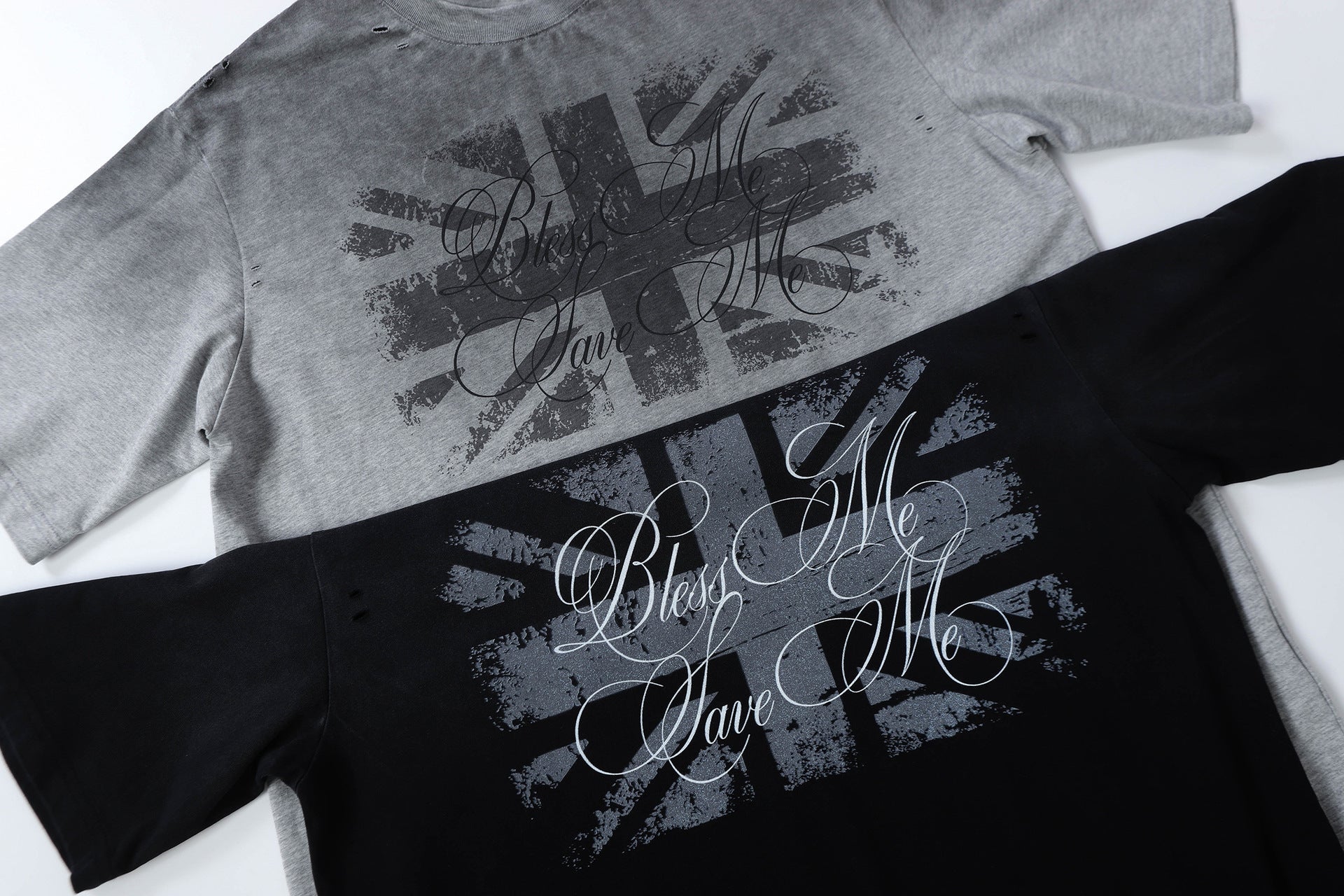 Damage Letter Print Short Sleeve T-Shirt
