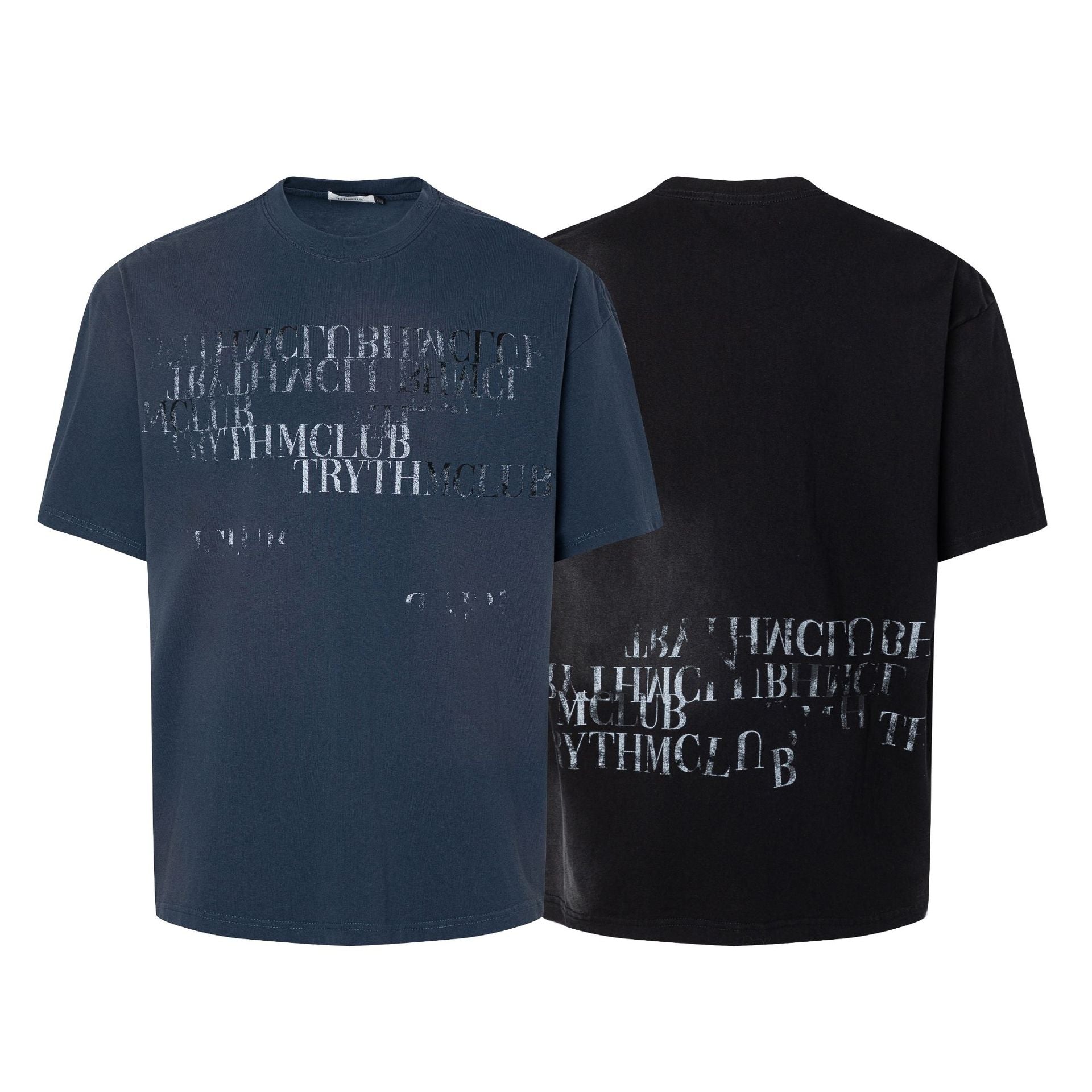 Dirty Washed Letter Print Oversize Short Sleeve T-Shirt