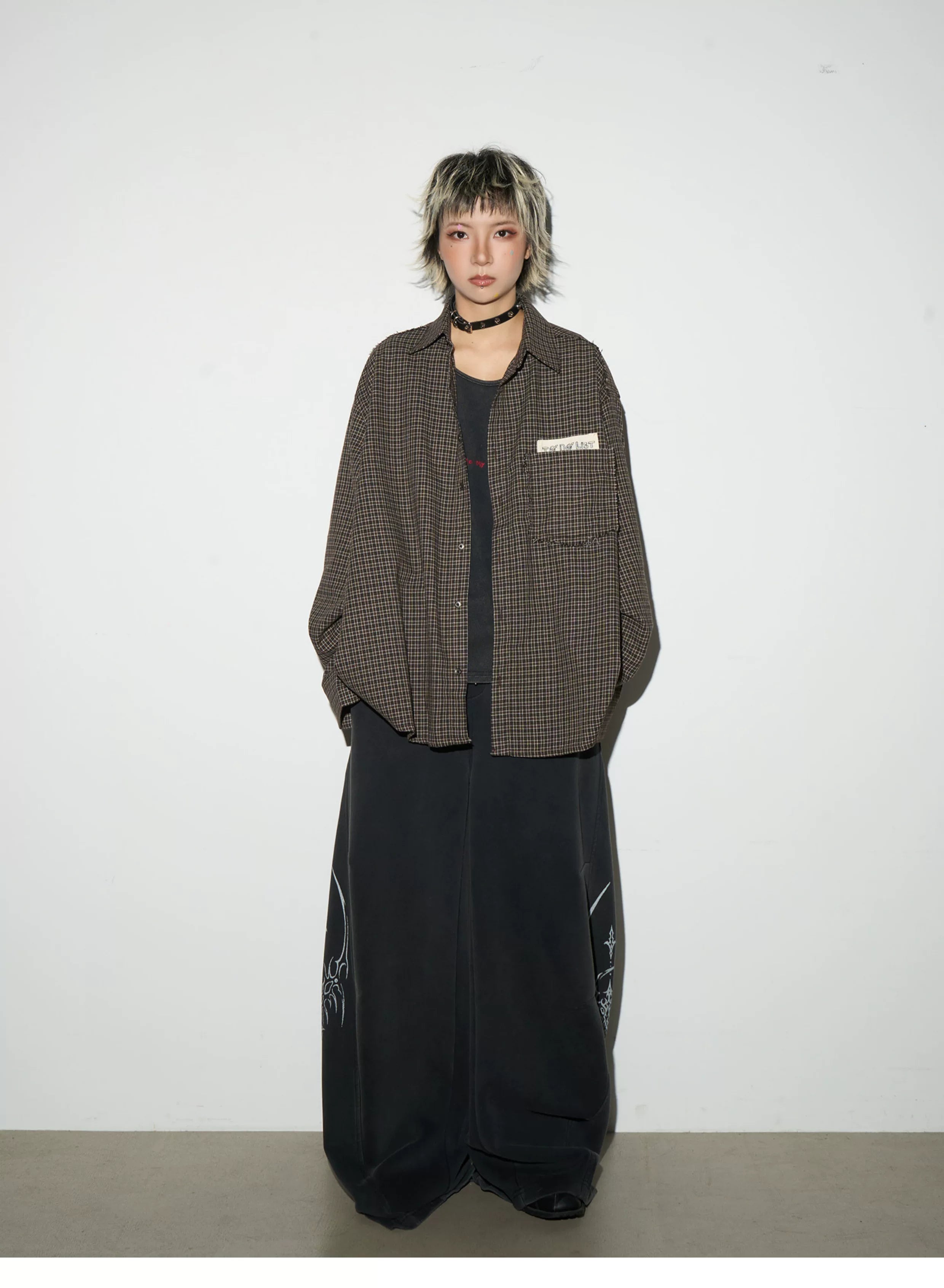 Graphic Print Oversize Zipper Hoodie & Wide Leg Sweatpants Setup