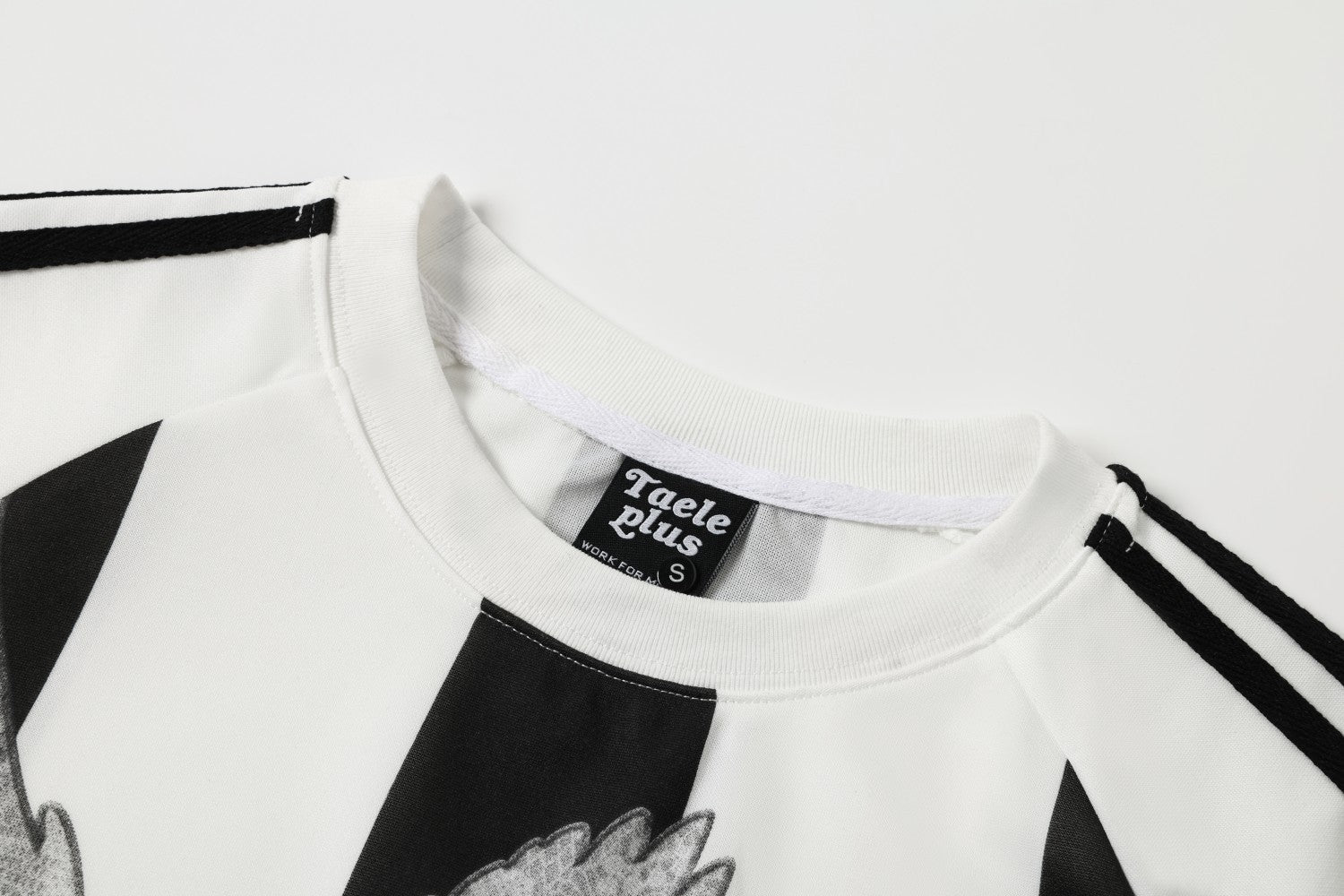 Stripe Bird Embroidery Short Sleeve T-Shirt