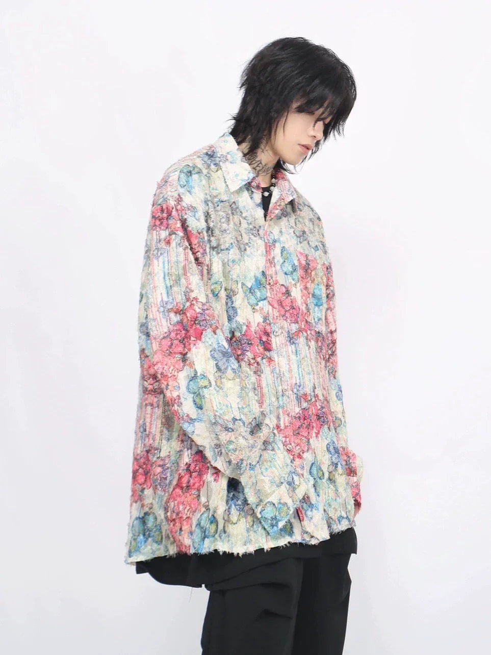 Butterfly Graffiti Print Oversize Shirt