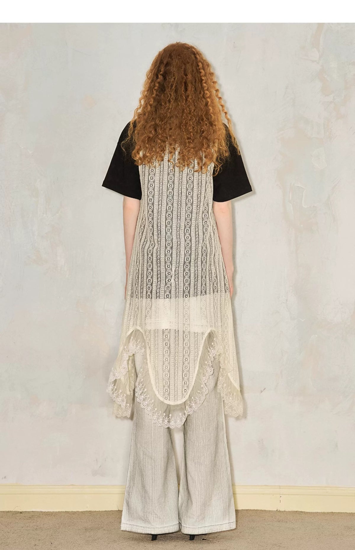 Embroidery Hollow Lace Tank Top Dress