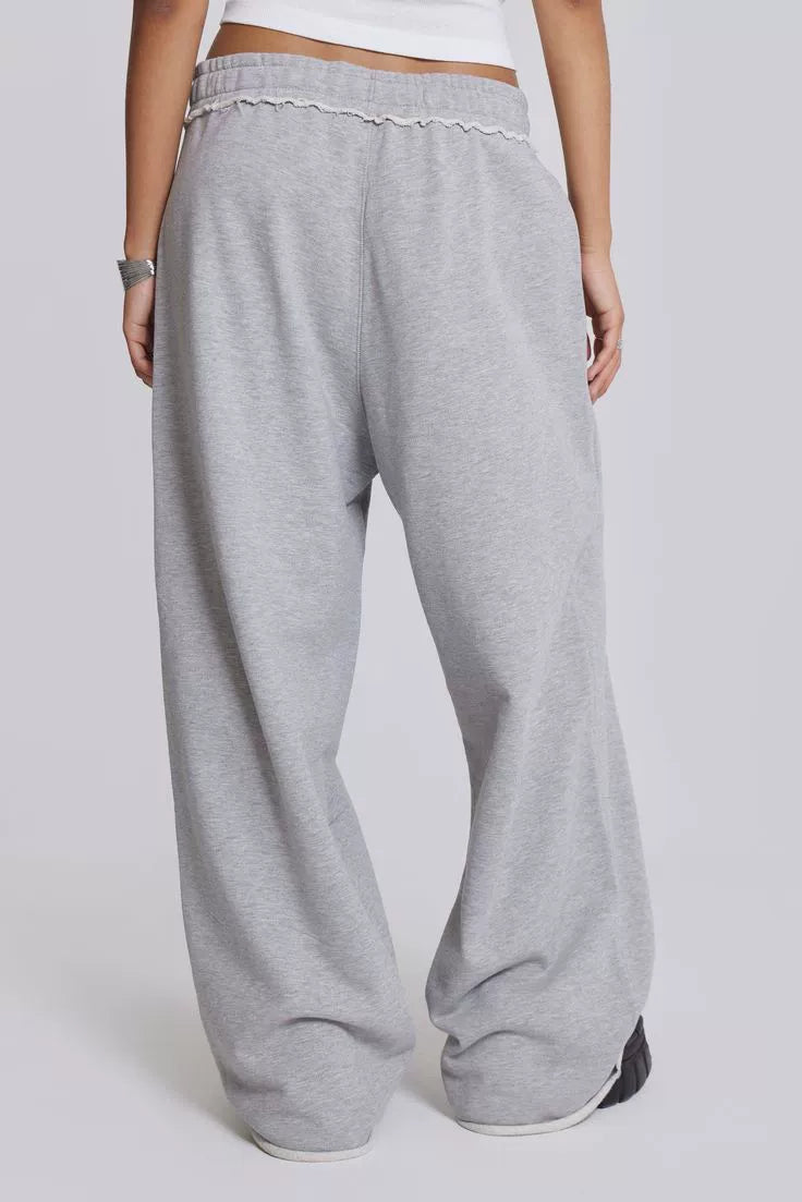 Pantalones deportivos holgados grises de TikTok de moda