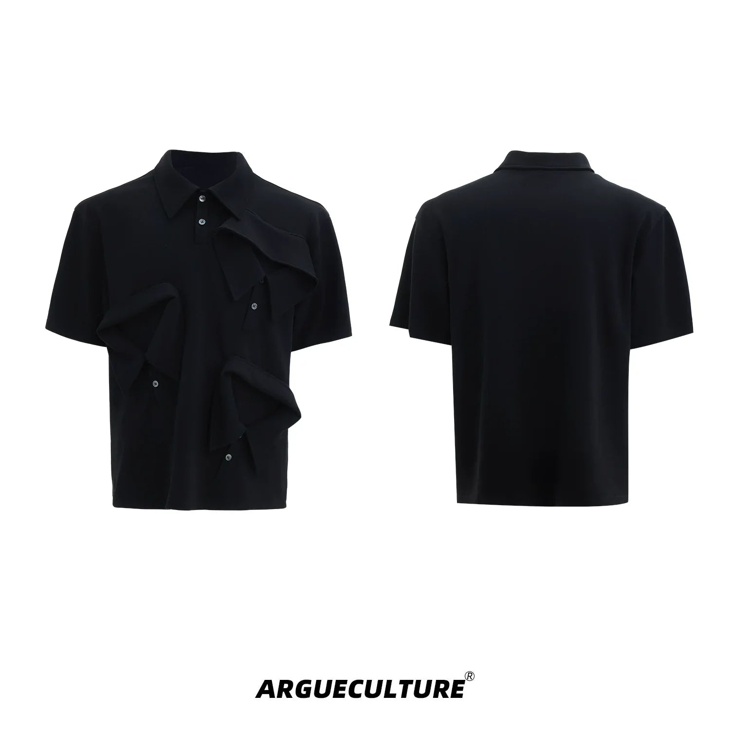 Multi-Collar Cotton Heavyweight Short Sleeve Polo Shirt