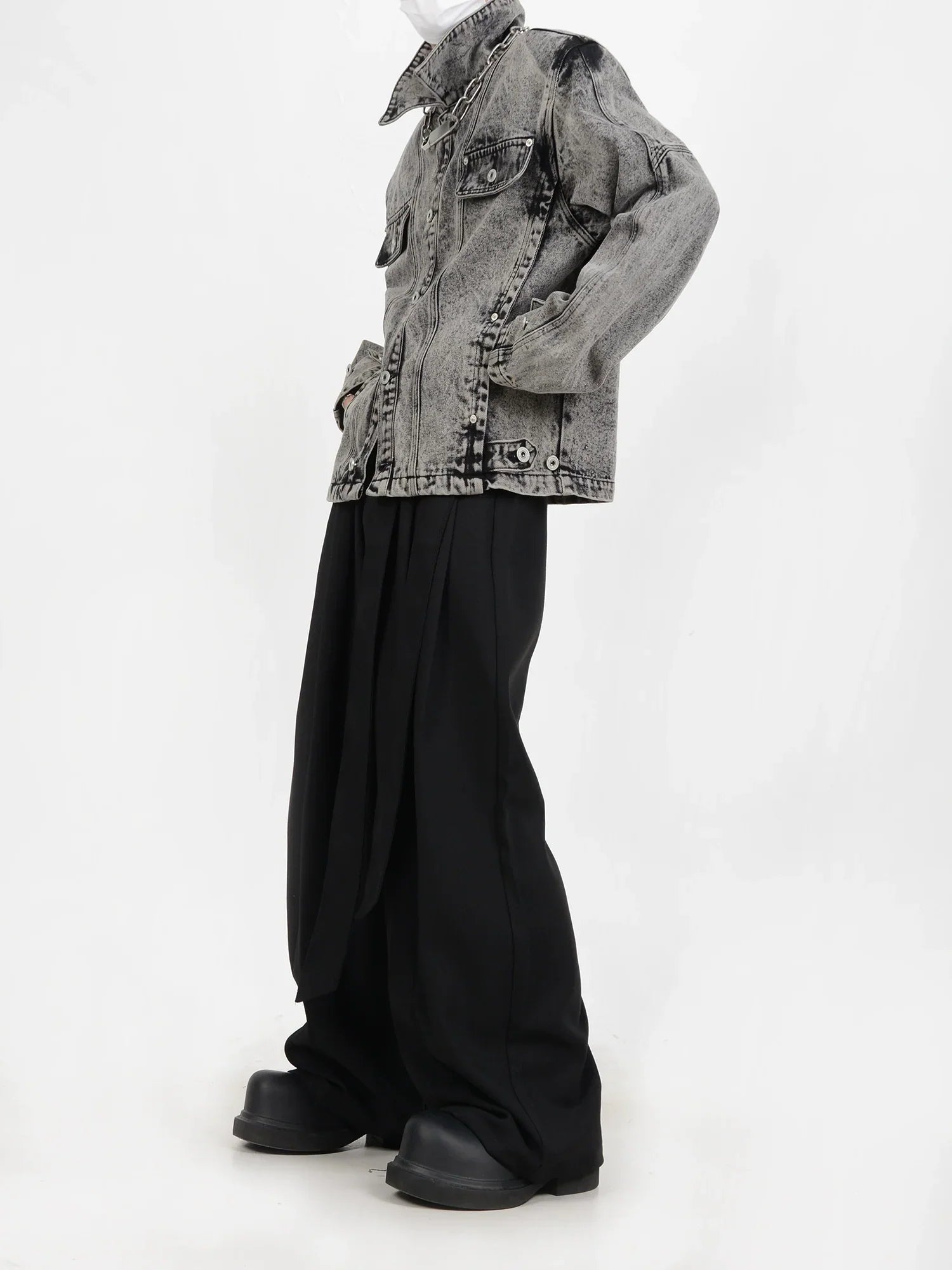 Wash Shoulder Pad Denim Jacket