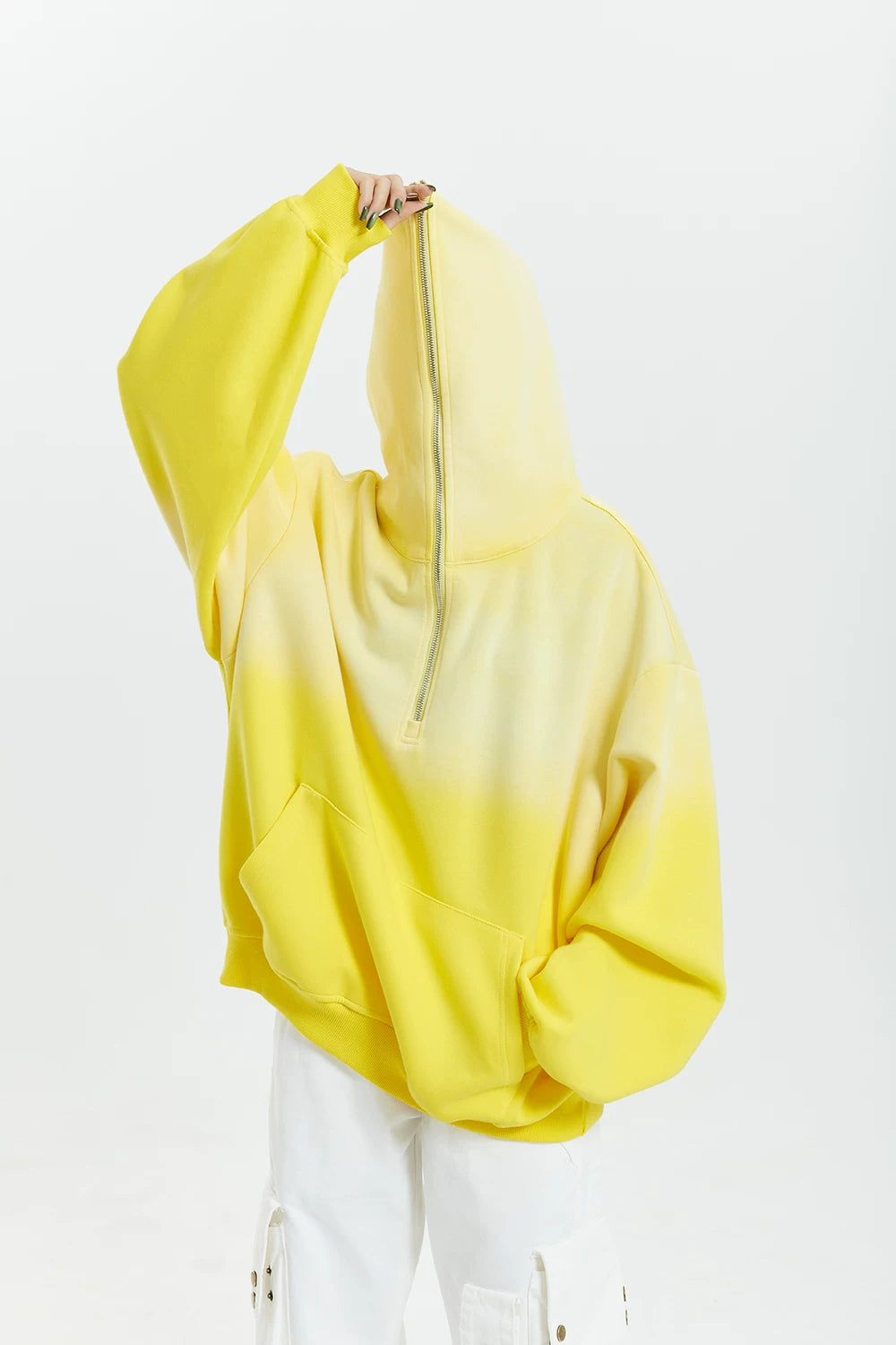 Gradient Half Zip Oversize Hoodie