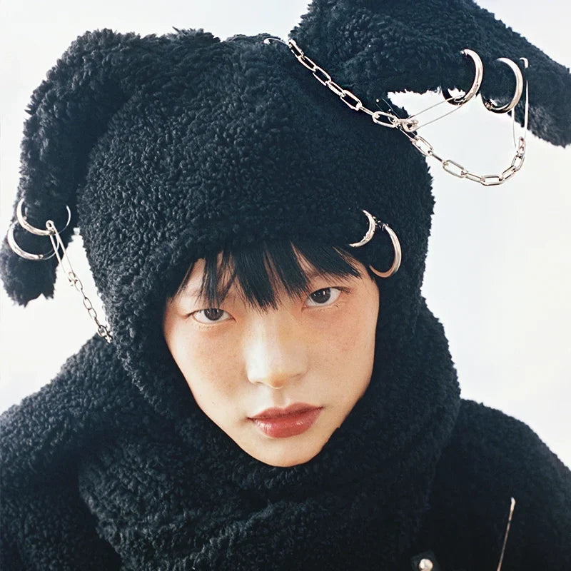 Rabbit Plush Ear Scarf Hat