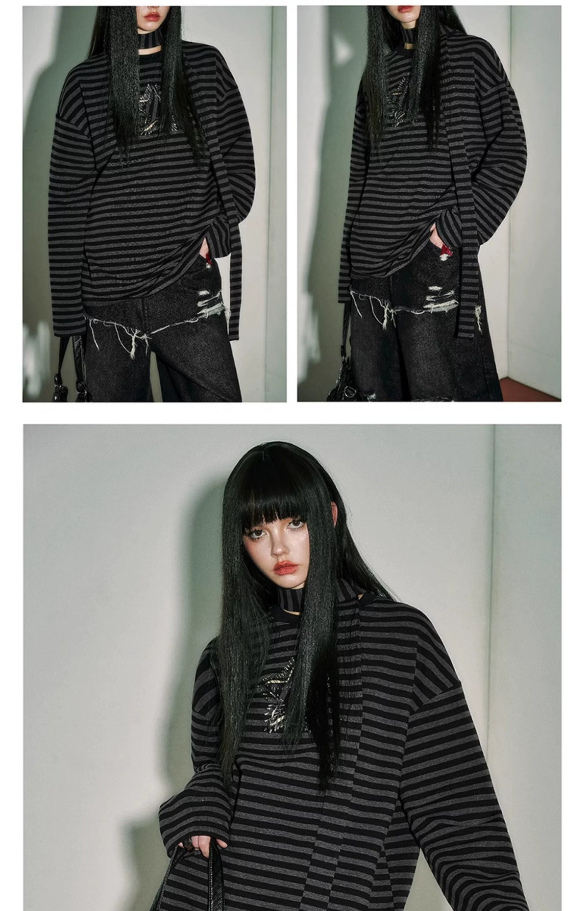 Star Stripe Oversize Long Sleeve T-Shirt & Tank Top