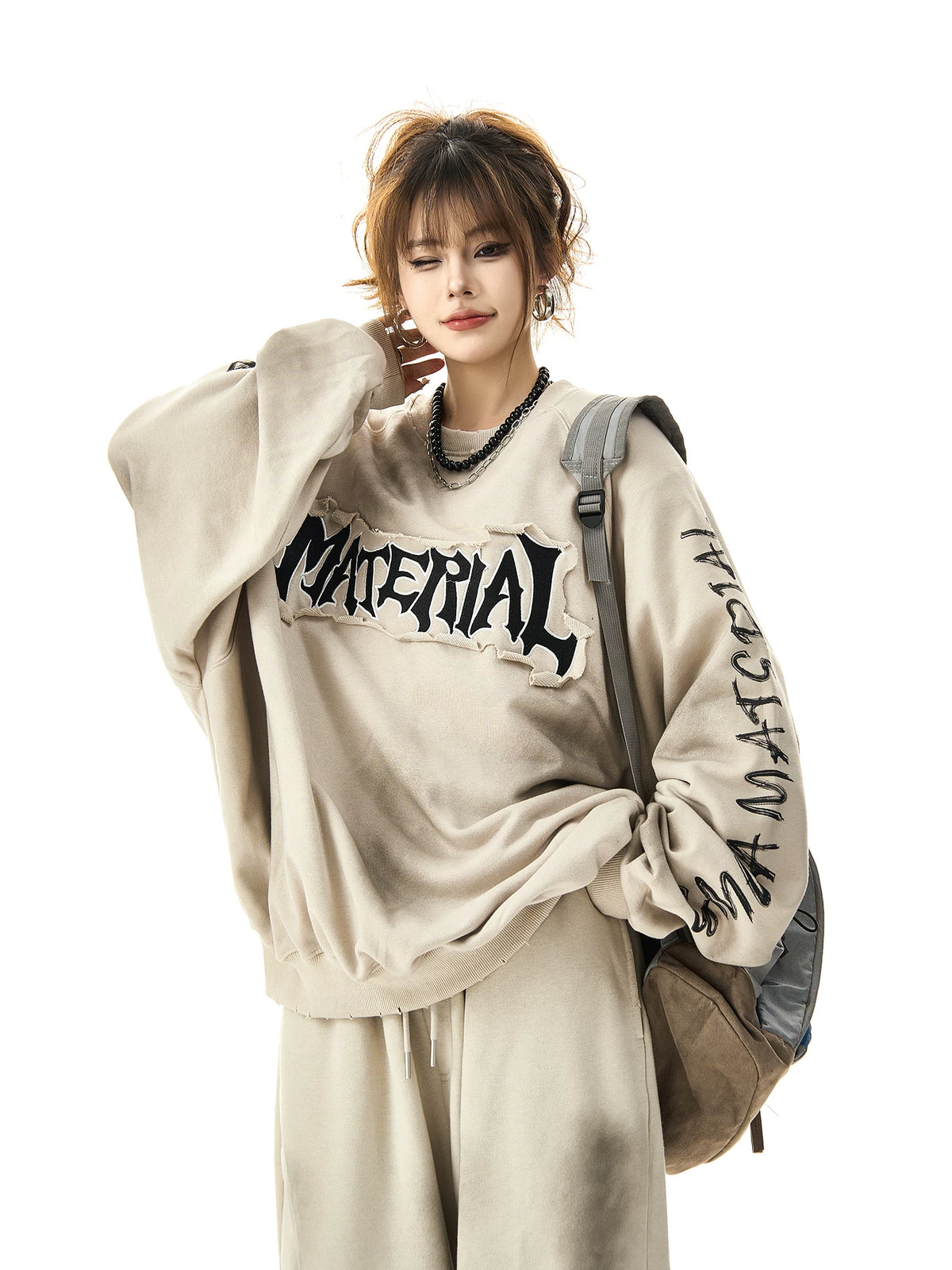 Patchwork Oversize Sweatshirt Na2928-K