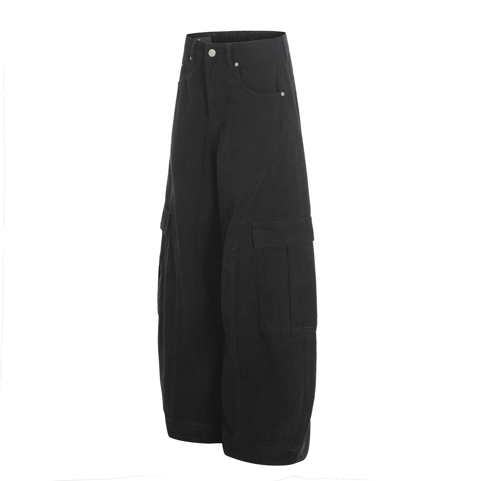 Washed Multi Pocket Curved Cargo Pants