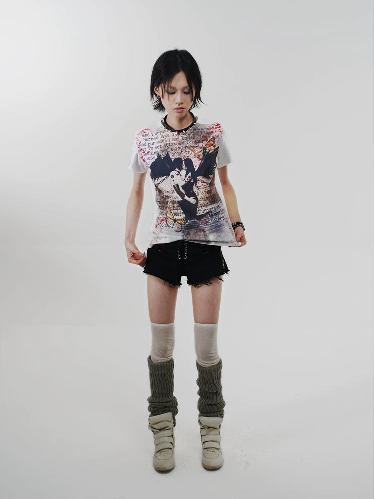 Letter Print Short Sleeve T-Shirt