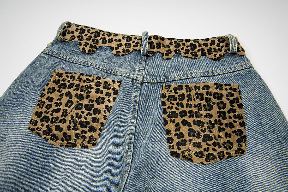 Leopard Print Damage Jort