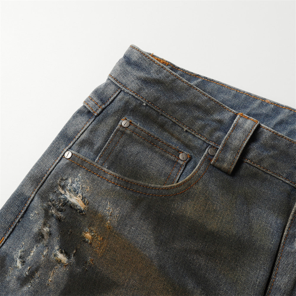 Wasteland Distressed Dirty denim Jort