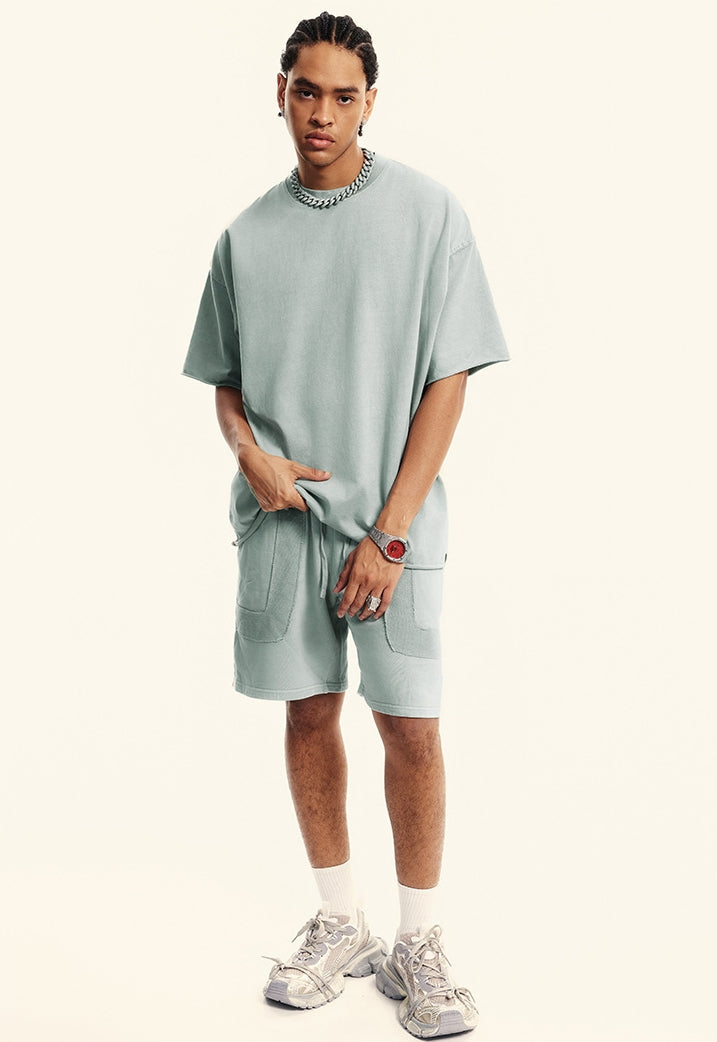 Washed Heavyweight Short Sleeve T-Shirt & Short Sweatpants Setup