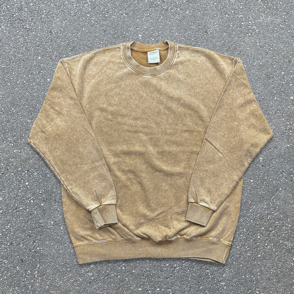 Wax Dye Washed Heavyweight Oversize Drop Shoulder Pullover Sweatshirt