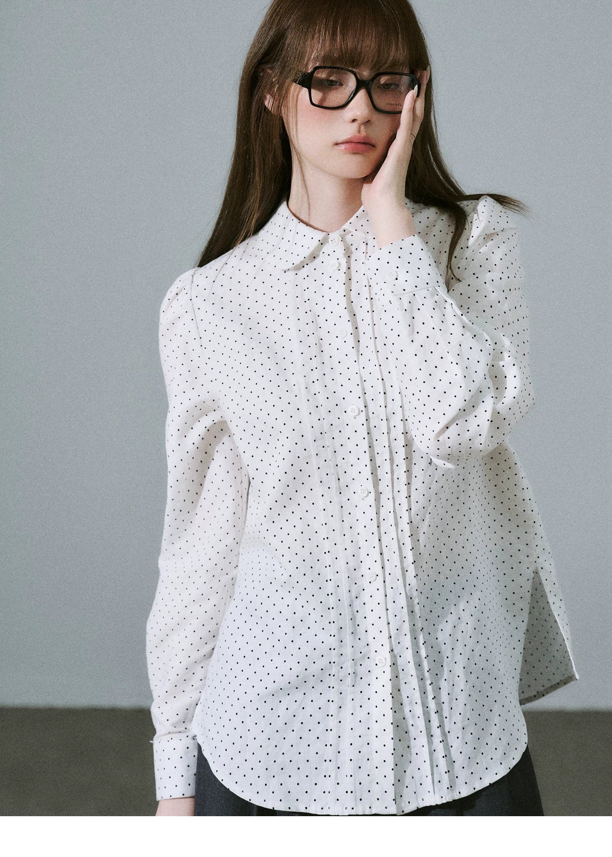 Lace & Flower Detail Stripe Long Sleeve Shirt