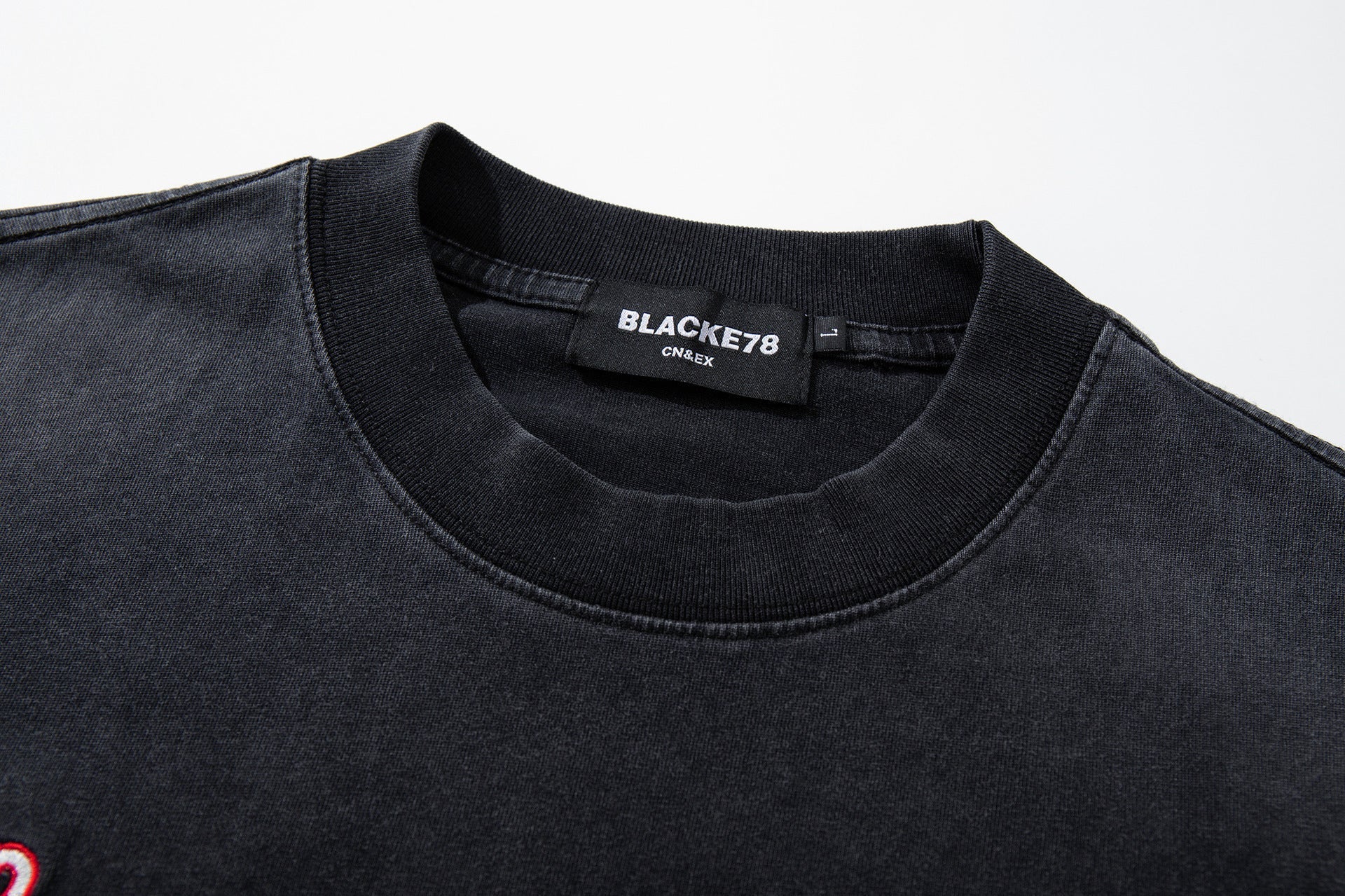Washed Embroidery Short Sleeve T-Shirt