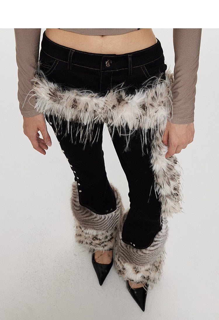 Leopard Print Fur Belt