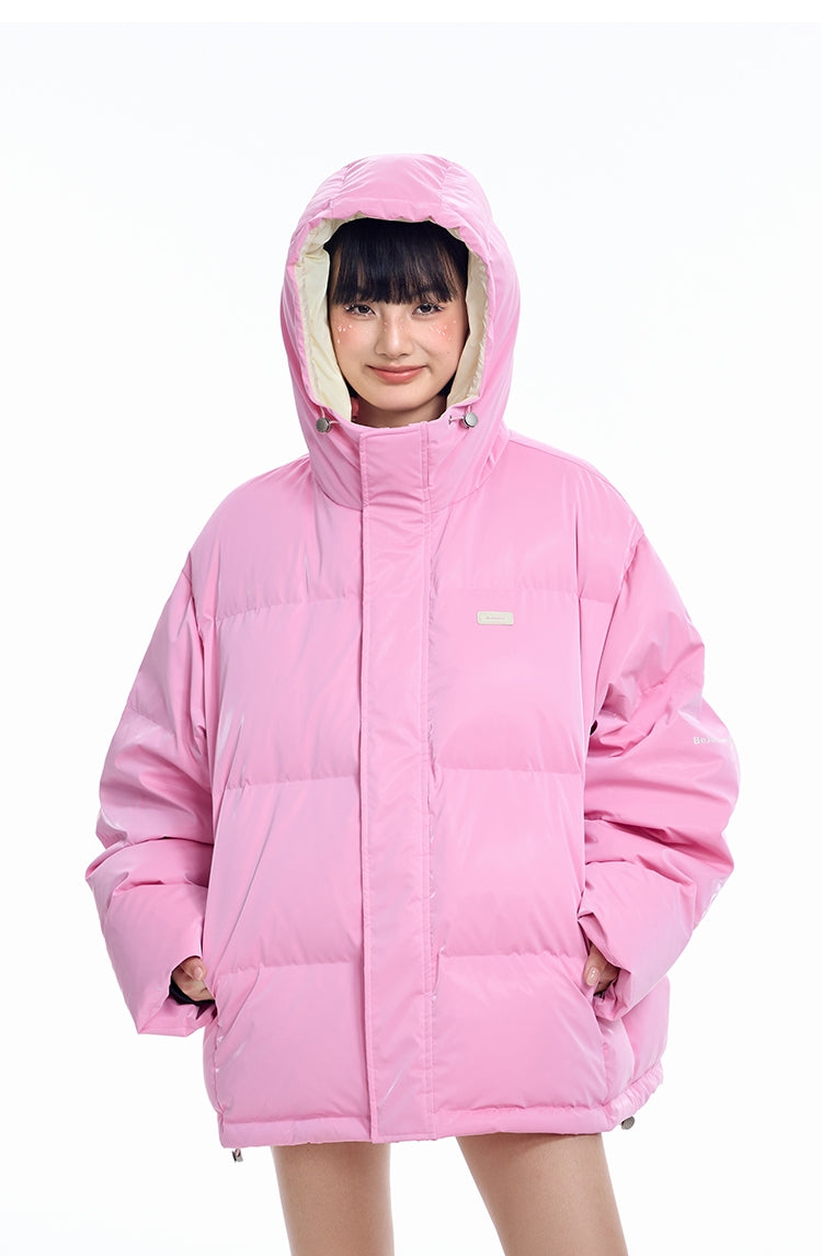 Oversize Hooded White Duck Down Jacket