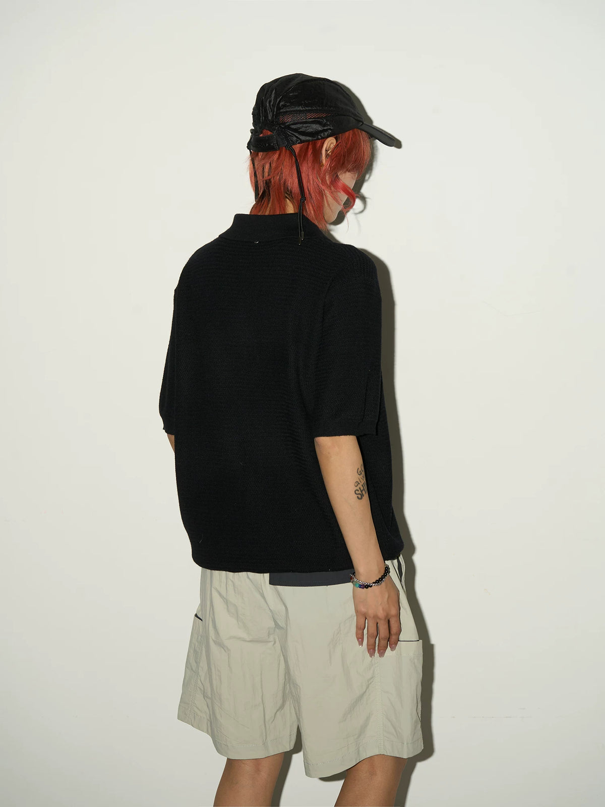 Blend Texture Polo Knit Polo Shirt
