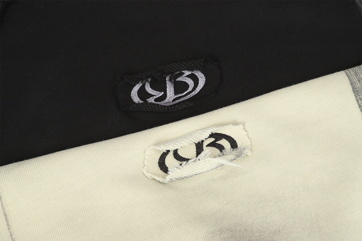 Spray Paint Wash Raw Edge Pullover Hoodie