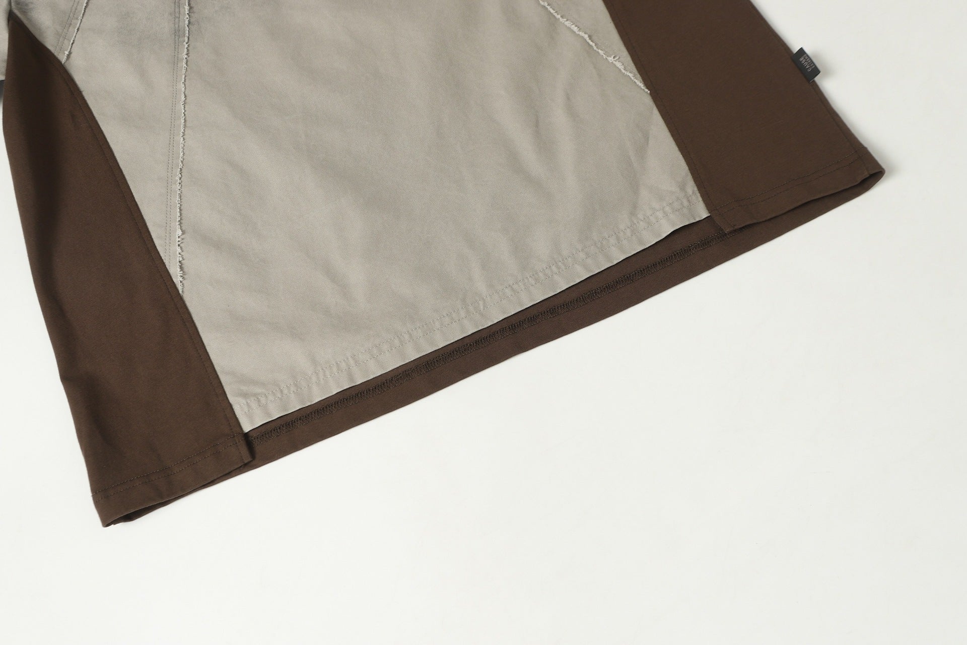 Washed Raw-Edge Splice Short Sleeve T-Shirt