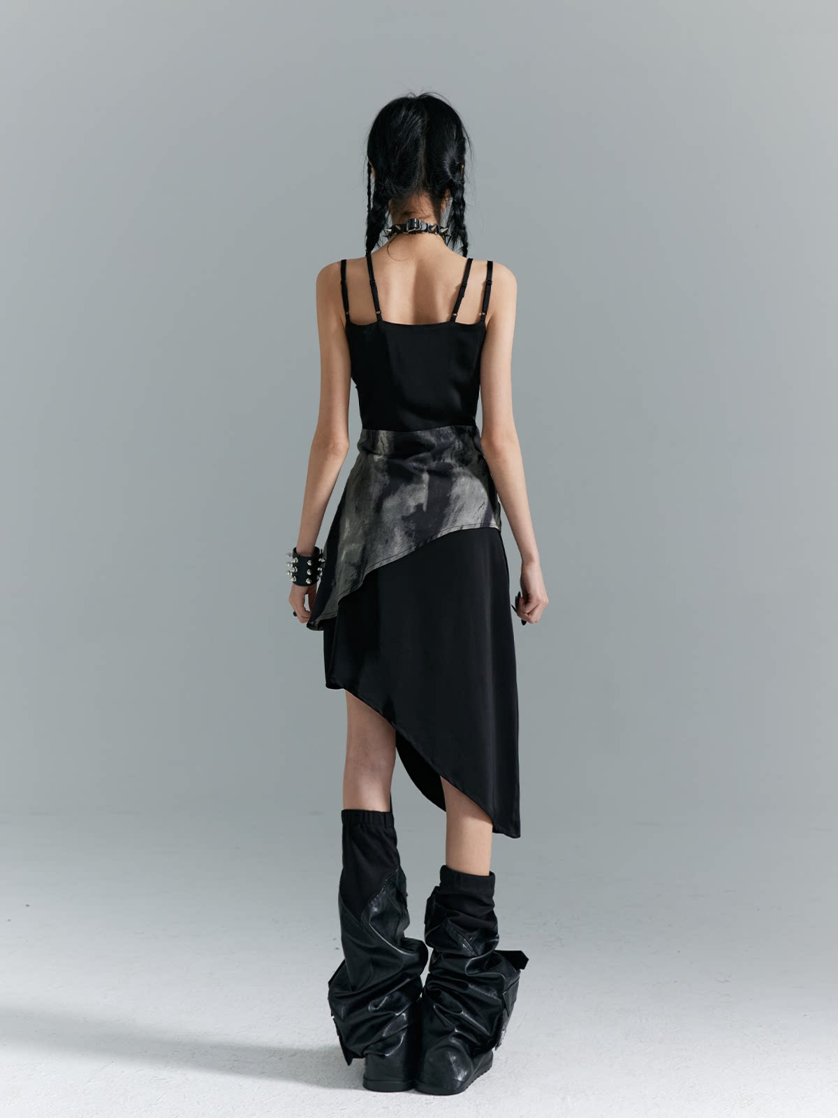 Drawstring Asymmetrical Hem Camisole Midi Dress